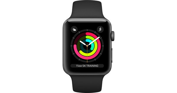 Apple Watch Series 3 38mm Space Gray Aluminum/Black - Coolblue