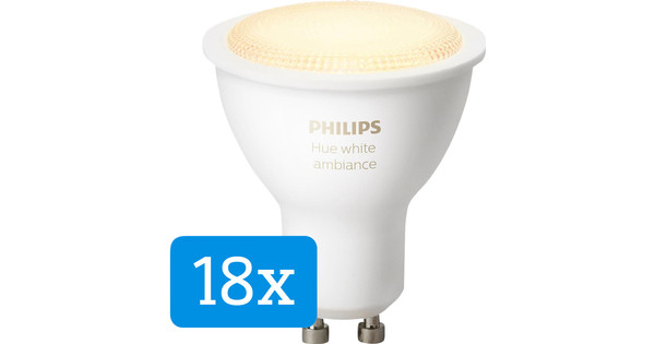 opening Verslaggever Belofte Philips Hue White Ambiance GU10 18-pack - Smart lampen - Coolblue
