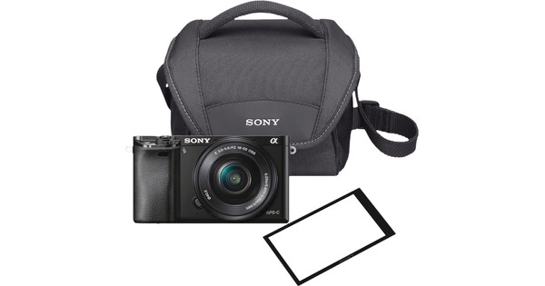 Sony A6000 Black + PZ 16-50mm OSS + case + screen protector