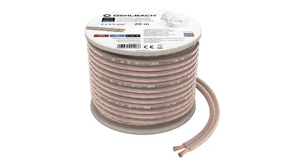 ETEC, 20 meter CCA luidsprekerkabel kabeldoorsnede 2 x 4,00 mm² rood