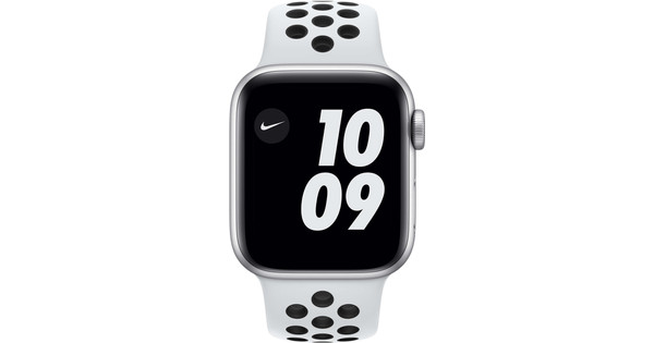 White and store silver apple watch