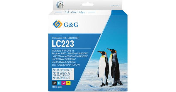 Brother LC223 Pack Cartouches encre Compatibles - Lot de 5 pas cher