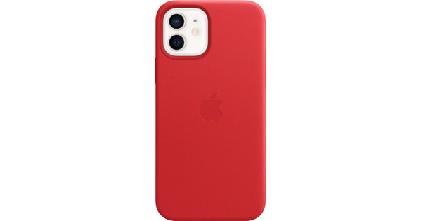 Apple iPhone 12 en 12 Pro Back Cover met MagSafe Leer RED