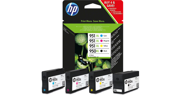 HP 950 / 951 (C2P43AE) - Pack de 4 cartouches de marque HP 950XL et 951XL  noir et couleurs