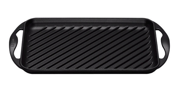 Grillplaat Inductie - Geëmailleerde Gietijzeren Rechthoekige Grillplaat Voor Vetarm Koken 32 5 Cm Kersenrood