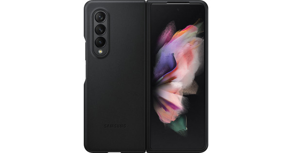 Samsung Galaxy Z Fold 3 Back Cover Leather Black