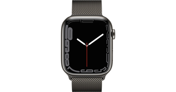 Apple Watch Series 7 4G 45mm Grafiet Rvs Milanese Polsband