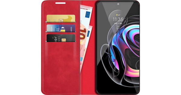 Just in Case Wallet Magnetic Motorola Edge 20 Lite Book Case Rouge