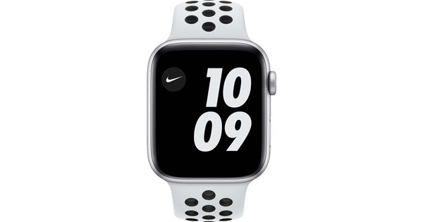 Apple Watch Nike SE 4G 44 mm Aluminium Argent Bracelet Sport Blanc