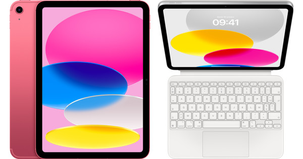 Apple iPad (2022) 10.9 inches 64GB WiFi + 5G Pink + Magic Keyboard Folio AZERTY