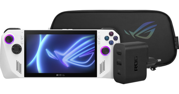 Beschermhoes voor ASUS ROG Ally X Gaming Console, TPU zachte hoes met standaard (wit