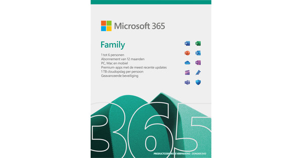 Microsoft Office 365 Famille NL Abonnement 1 an