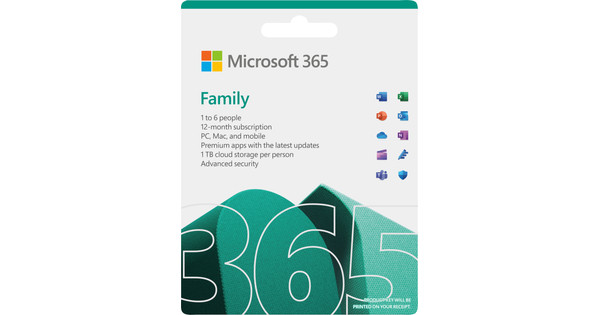 Microsoft Office 365 Family EN Abonnement 1 jaar