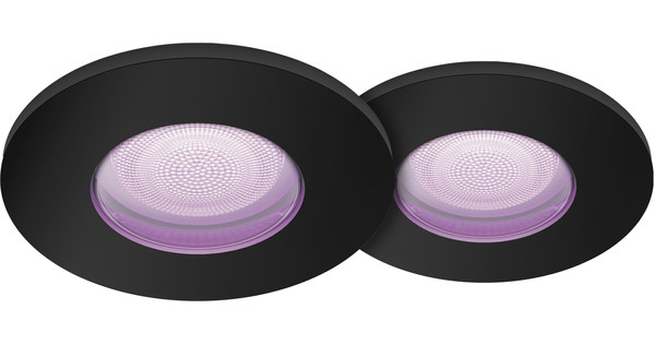 Philips Hue Xamento Bathroom Recessed Spot Light Black White and Color - 2-pack