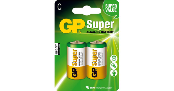 GP Super Alkaline C Baby petite pile, blister 2