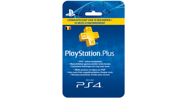 PlayStation Plus Carte 12 Mois BE - Coolblue - avant 23:59, demain chez vous