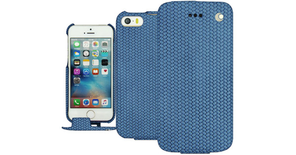 Noreve Tradition Woven Coque en cuir pour Apple iPhone 5/5S/SE Bleu