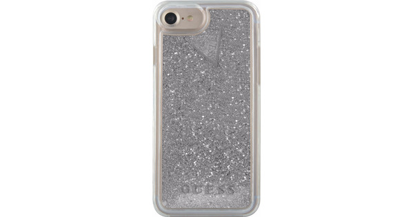 Guess Glitter Apple iPhone 6/6s/7/8 Back Zilver - Coolblue - Voor 23.59u, morgen in huis