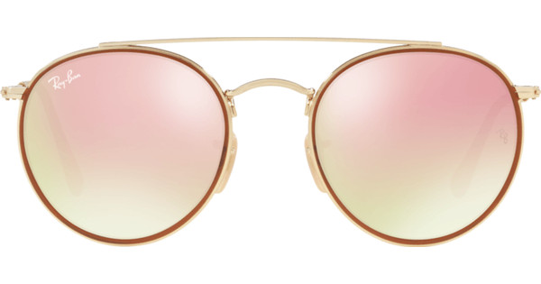 Vrijstelling Ondergeschikt Grazen Ray-Ban Round Double Bridge RB3647N Gold / Gradient Brown Mirror Pink -  Coolblue - Voor 23.59u, morgen in huis