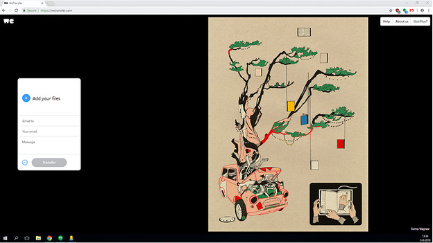 WeTransfer website on computer.