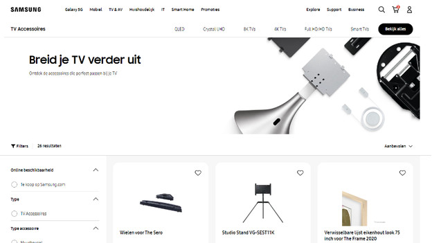 De accessoire webwinkel van Samsung