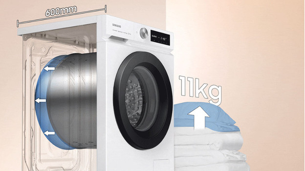 Visual drum depth washing machine