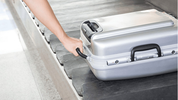 Zwarte strepen koffer