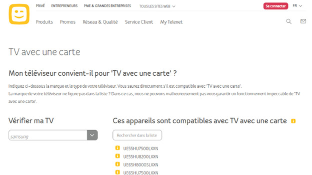 Recherche de Telenet TV