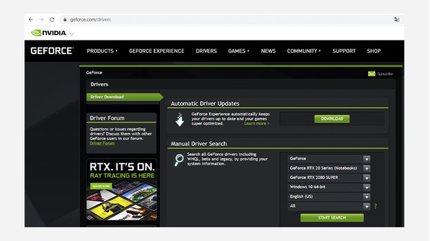 Télécharger le driver NVIDIA GeForce