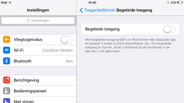 begeleide toegang iOS