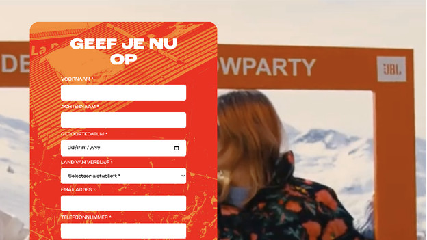 Registreer je via de website van JBL