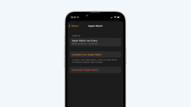 Restaurer l'Apple Watch via iPhone