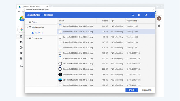 Storing files on Google Drive.