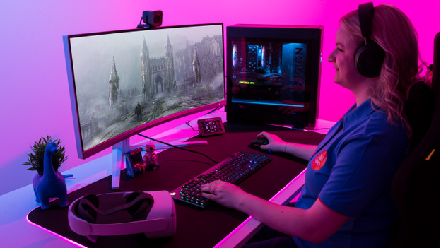4K monitor in actie.