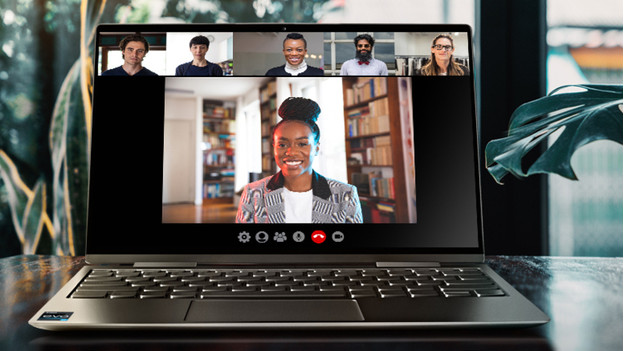 Make video calls on an Intel Evo Windows laptop.