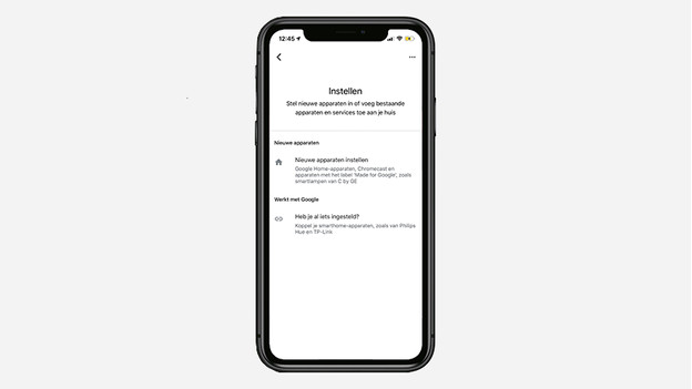 Nieuw apparaat in Google Home app