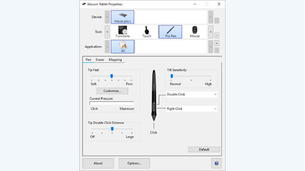 wacom paramètres