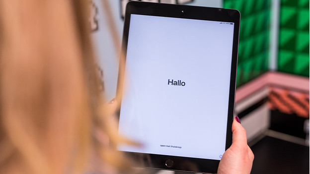 Het beginscherm van een geresette iPad.