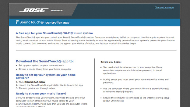 Stap 3: download het Bose SoundTouch programma