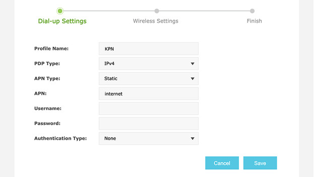 Paramètres mobiles TP-Link mifi