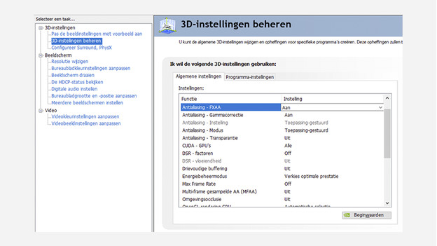 Adjust anti-aliasing NVIDIA