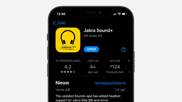 Jabra Sound+ app on iPhone