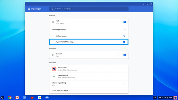 OpenVPN/L2TP toevoegen op Chrome OS. 