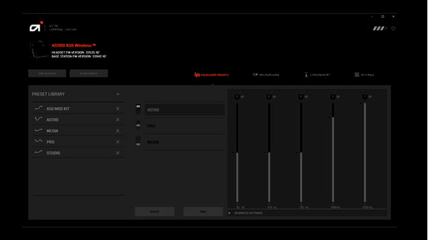 How do I check Astro gaming firmware and audio settings