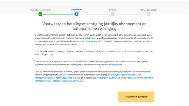 Norton voorwaarden