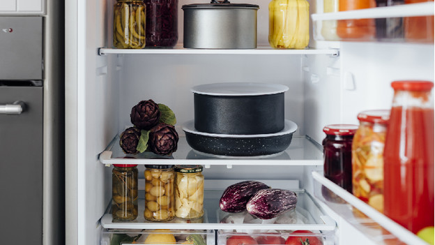 Tefal Ingenio cookware set in fridge