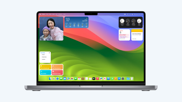 Sonoma Widgets op het bureaublad van Macbook 
