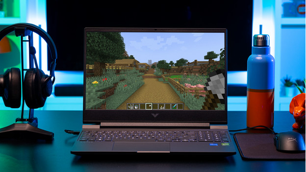 Gaming laptop with Minecraft