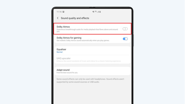 Dolby Atmos sur le Samsung Galaxy Z Fold 3