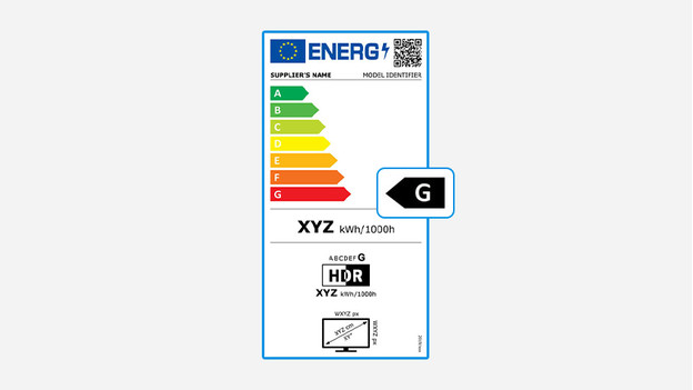Classe énergétique de votre TV sur le label énergétique
